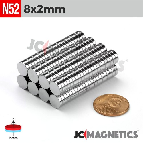 8mm 2mm n52 round - round, disc